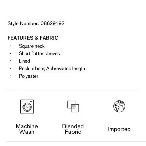 Express Women’s Black Square Neck Peplum Blouse Flutter Sleeve Size Small - Picture 9 of 9